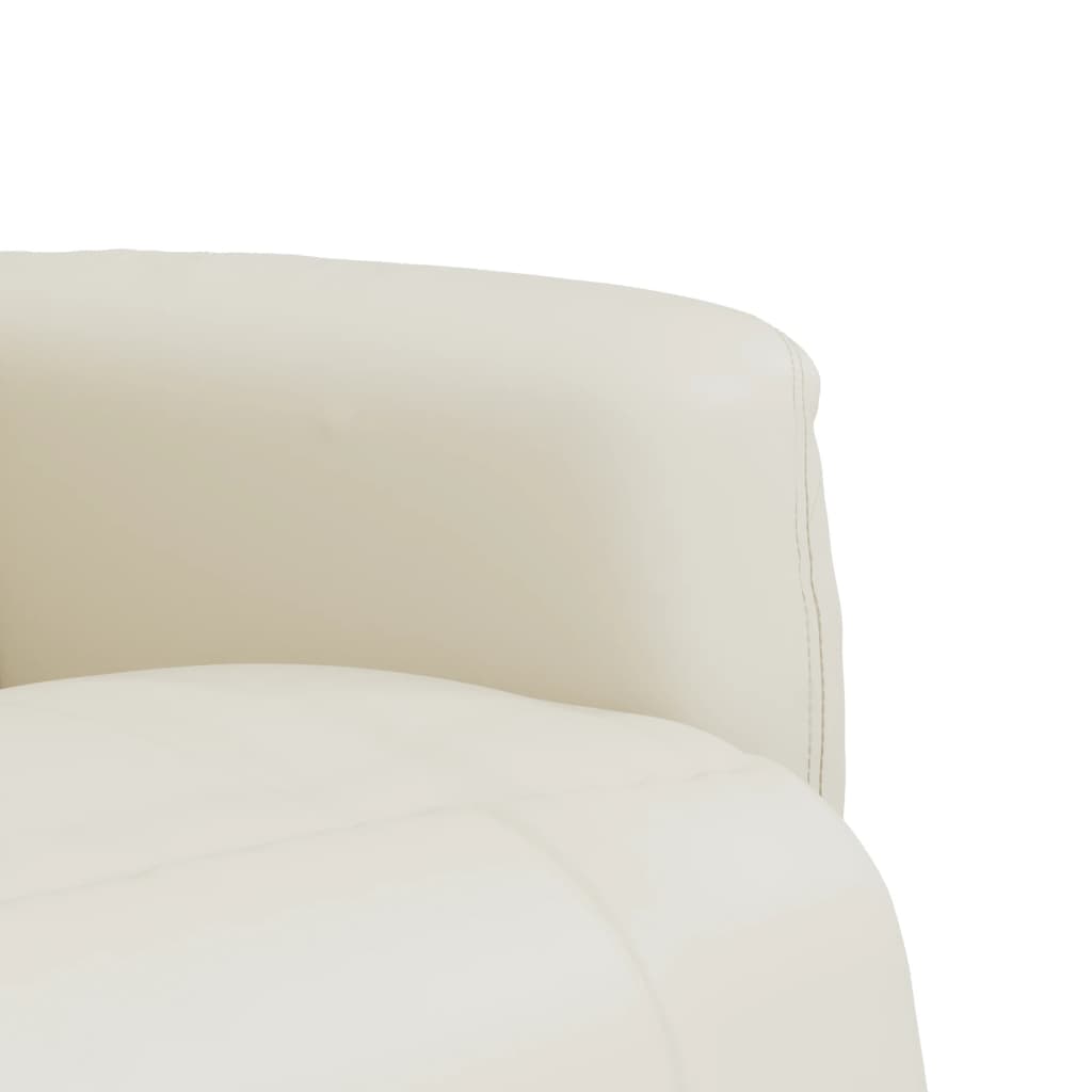Fauteuil inclinable avec repose-pieds crème similicuir - XIOS