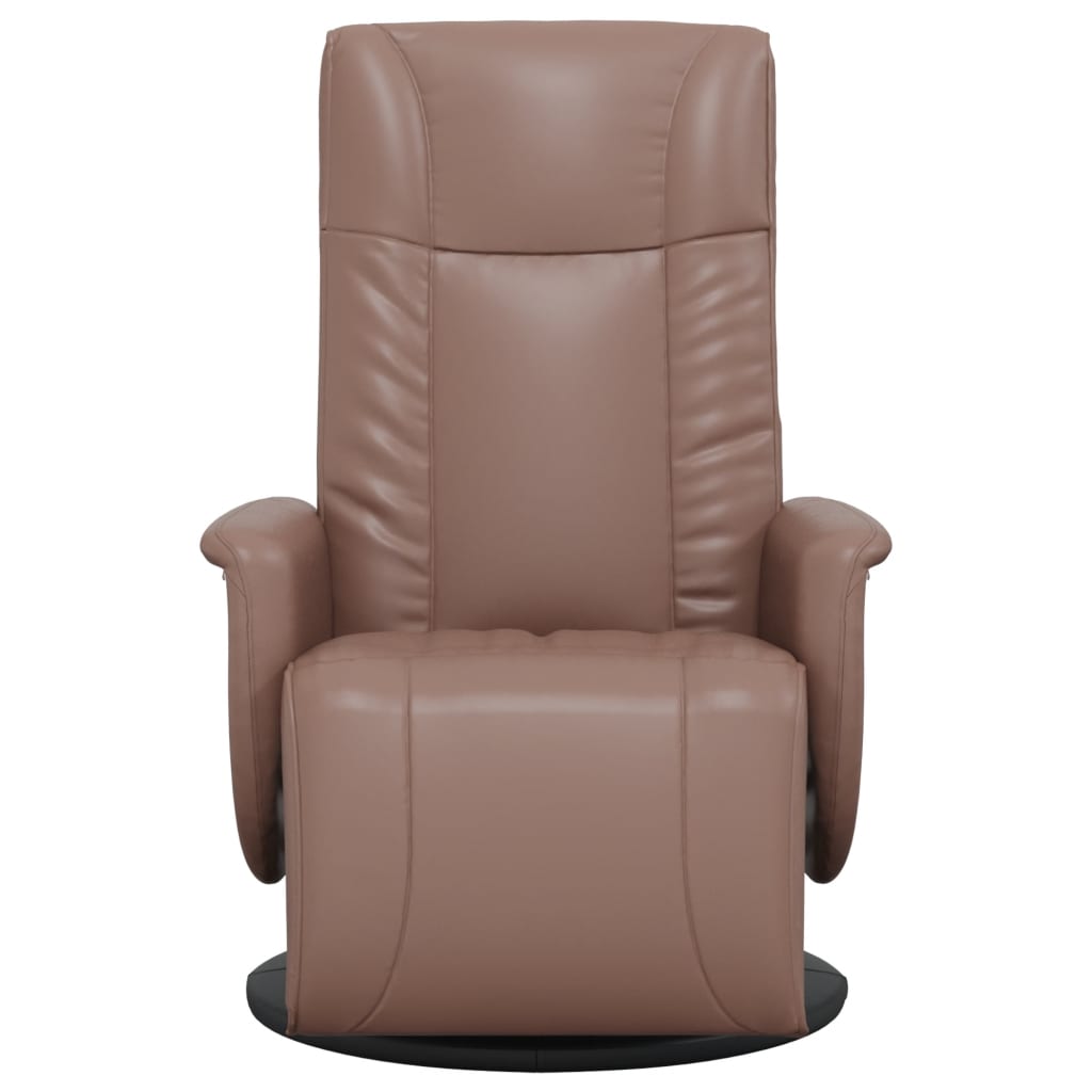 Fauteuil inclinable avec repose-pieds marron similicuir