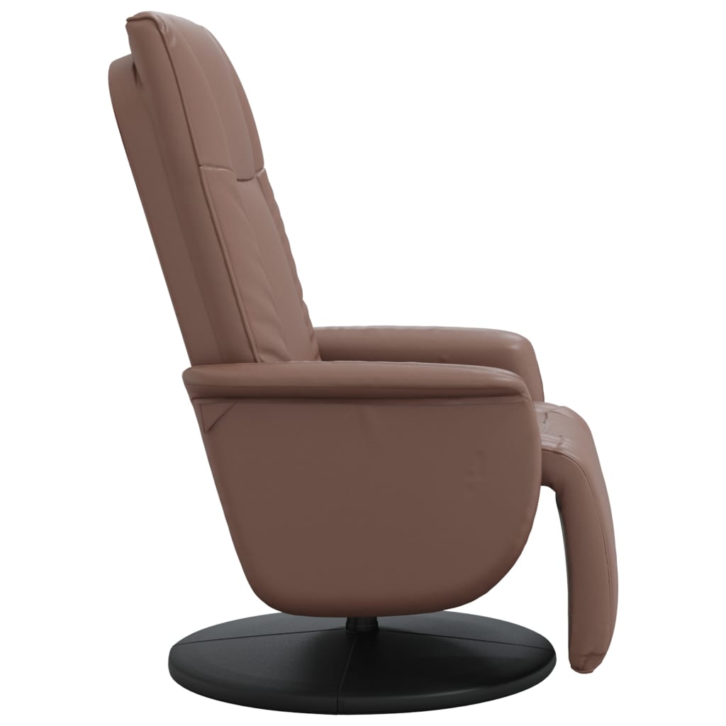 Fauteuil inclinable avec repose-pieds marron similicuir