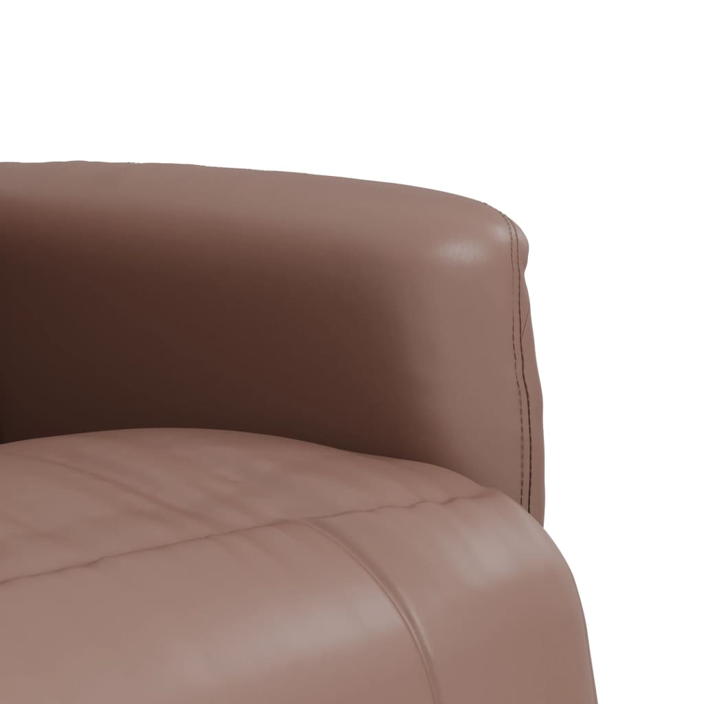 Fauteuil inclinable avec repose-pieds marron similicuir - XIOS