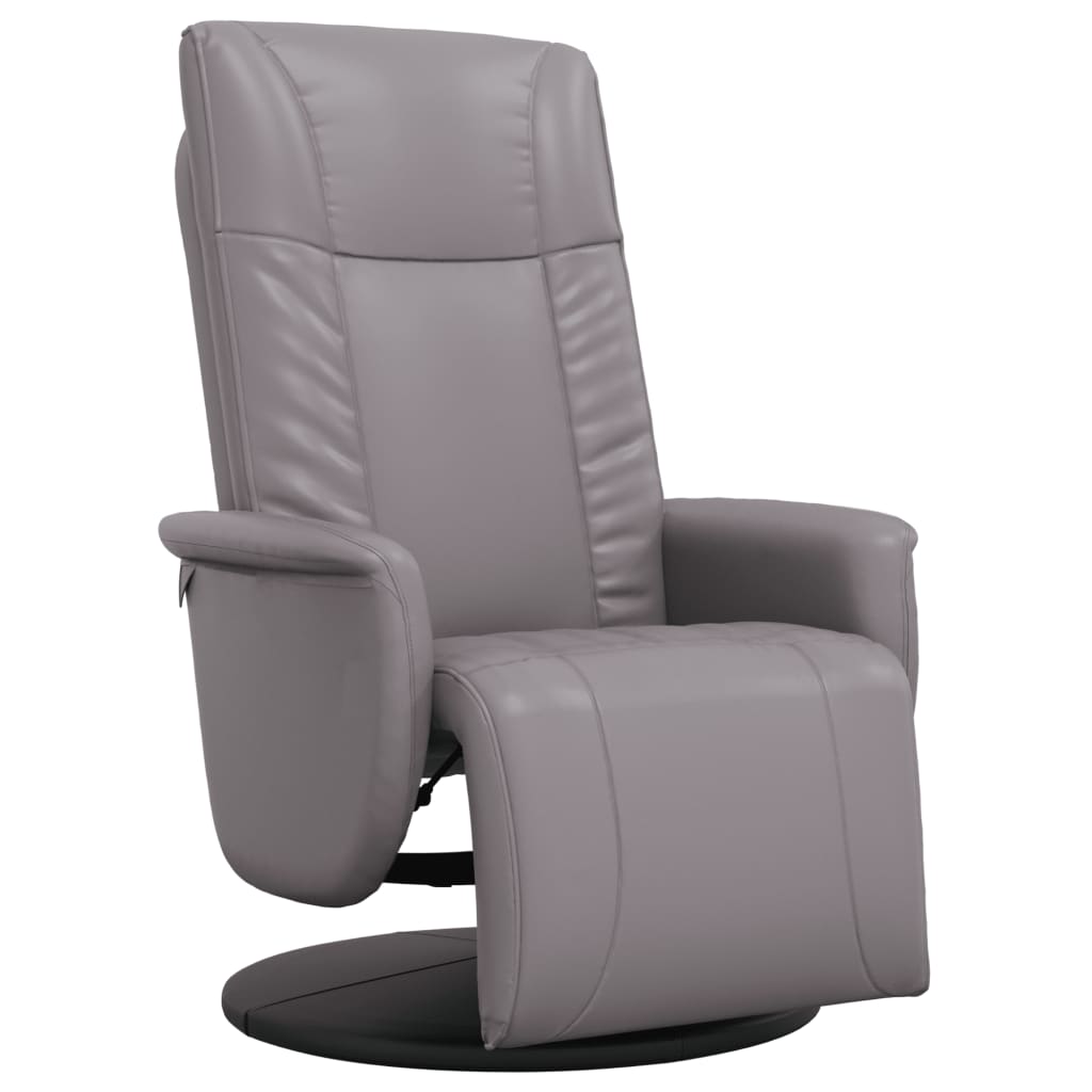 Fauteuil inclinable avec repose-pieds gris similicuir - XIOS