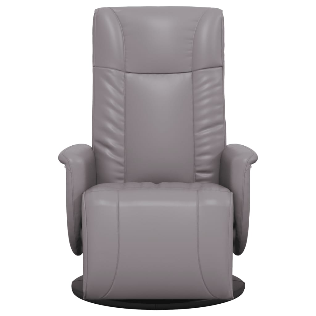 Fauteuil inclinable avec repose-pieds gris similicuir - XIOS