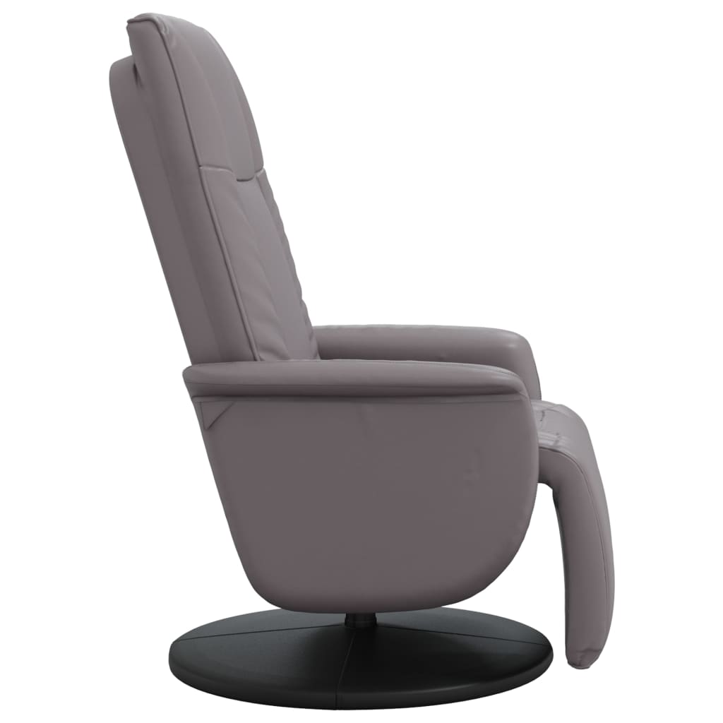 Fauteuil inclinable avec repose-pieds gris similicuir - XIOS