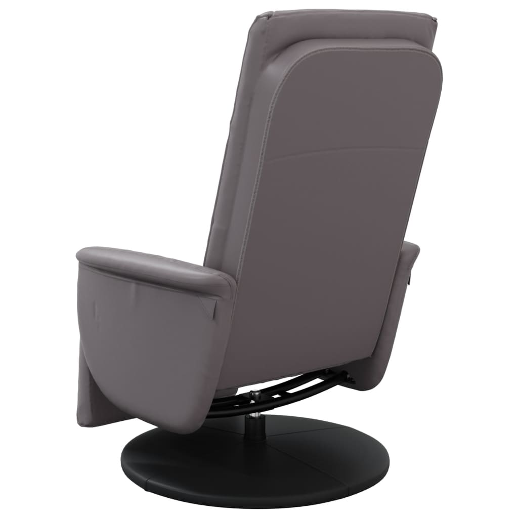 Fauteuil inclinable avec repose-pieds gris similicuir - XIOS