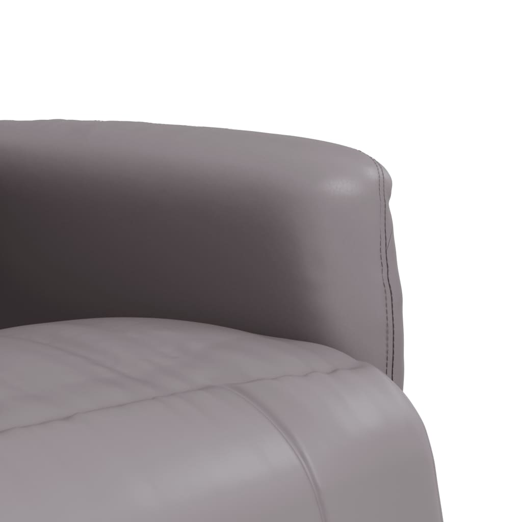 Fauteuil inclinable avec repose-pieds gris similicuir - XIOS