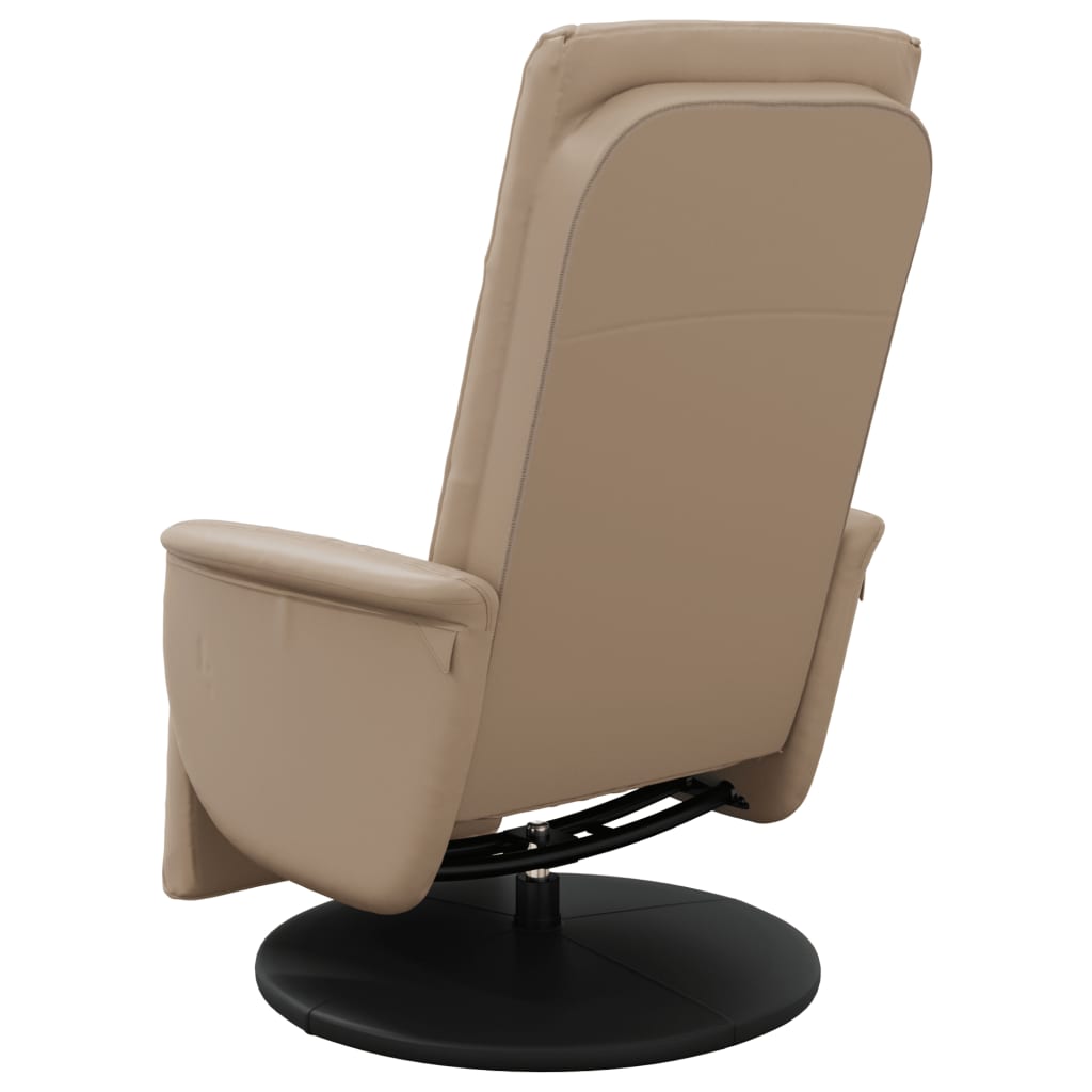 Fauteuil inclinable avec repose-pieds cappuccino similicuir - XIOS