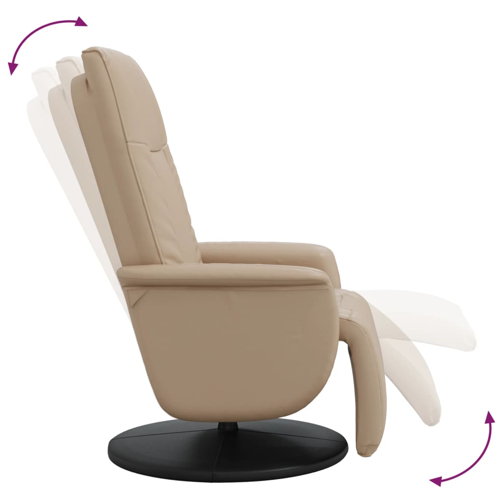 Fauteuil inclinable avec repose-pieds cappuccino similicuir - XIOS