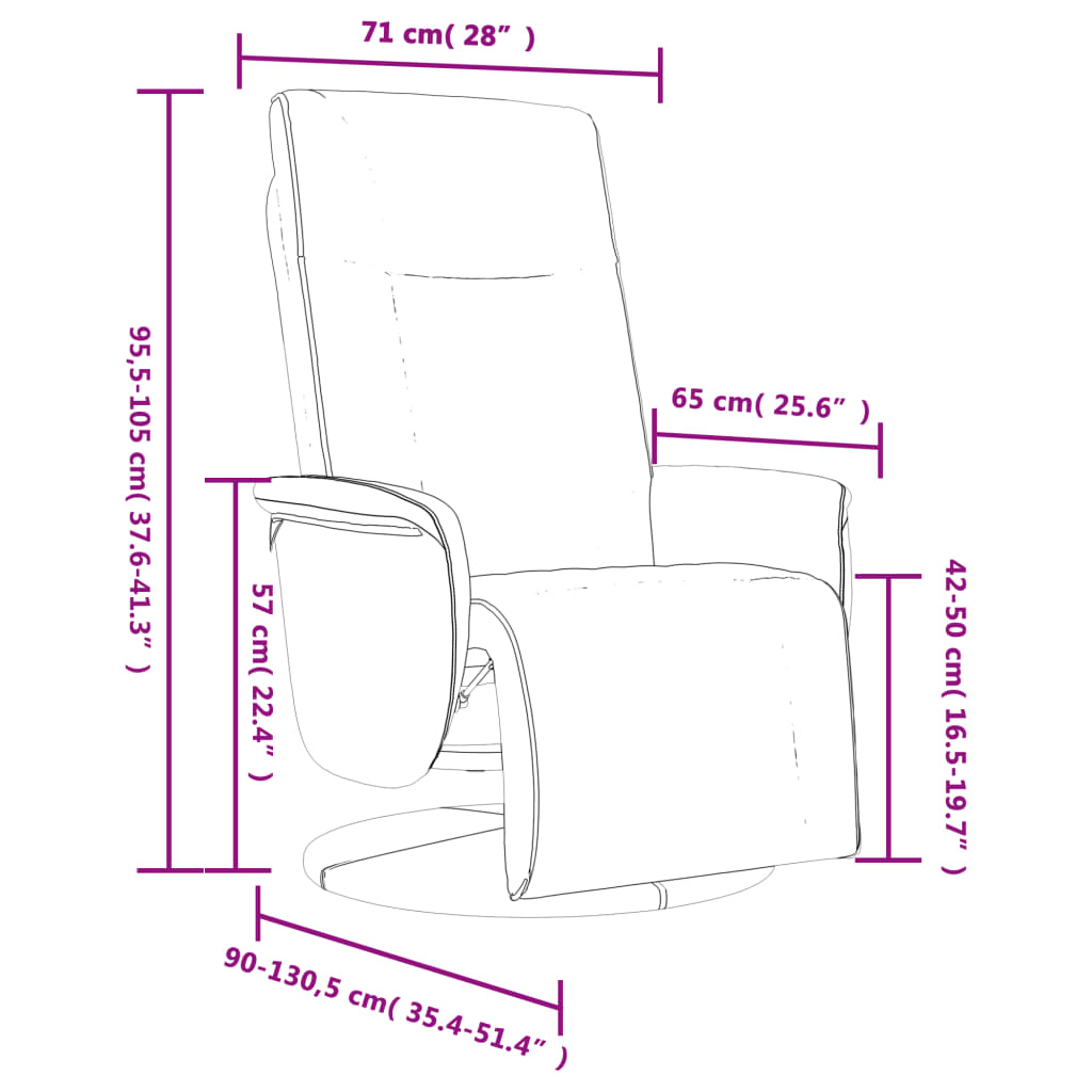Fauteuil inclinable avec repose-pieds cappuccino similicuir - XIOS