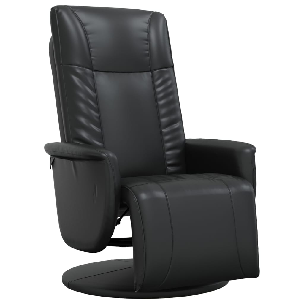 Fauteuil inclinable avec repose-pieds noir similicuir - XIOS
