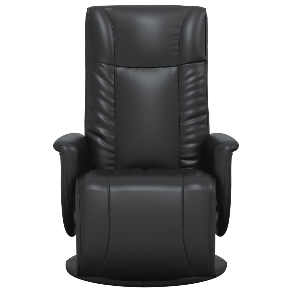 Fauteuil inclinable avec repose-pieds noir similicuir - XIOS