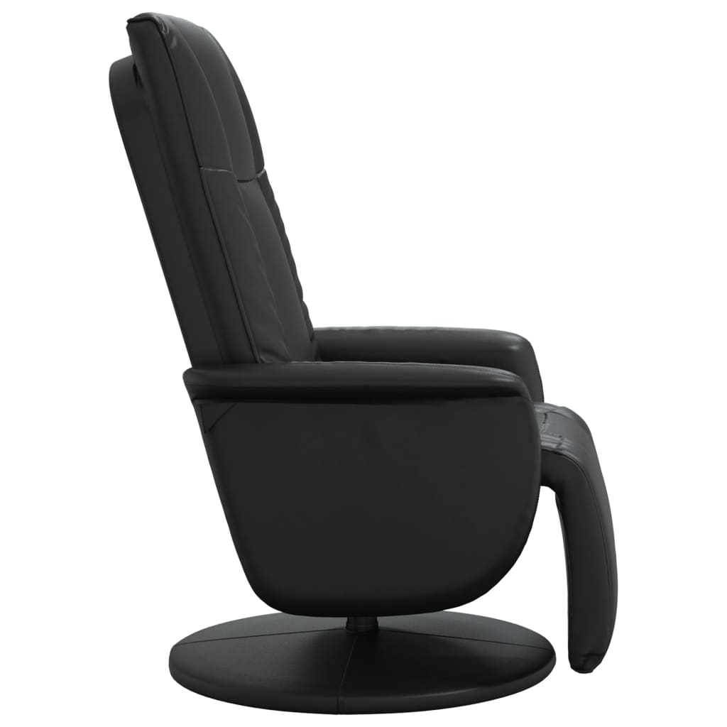 Fauteuil inclinable avec repose-pieds noir similicuir - XIOS