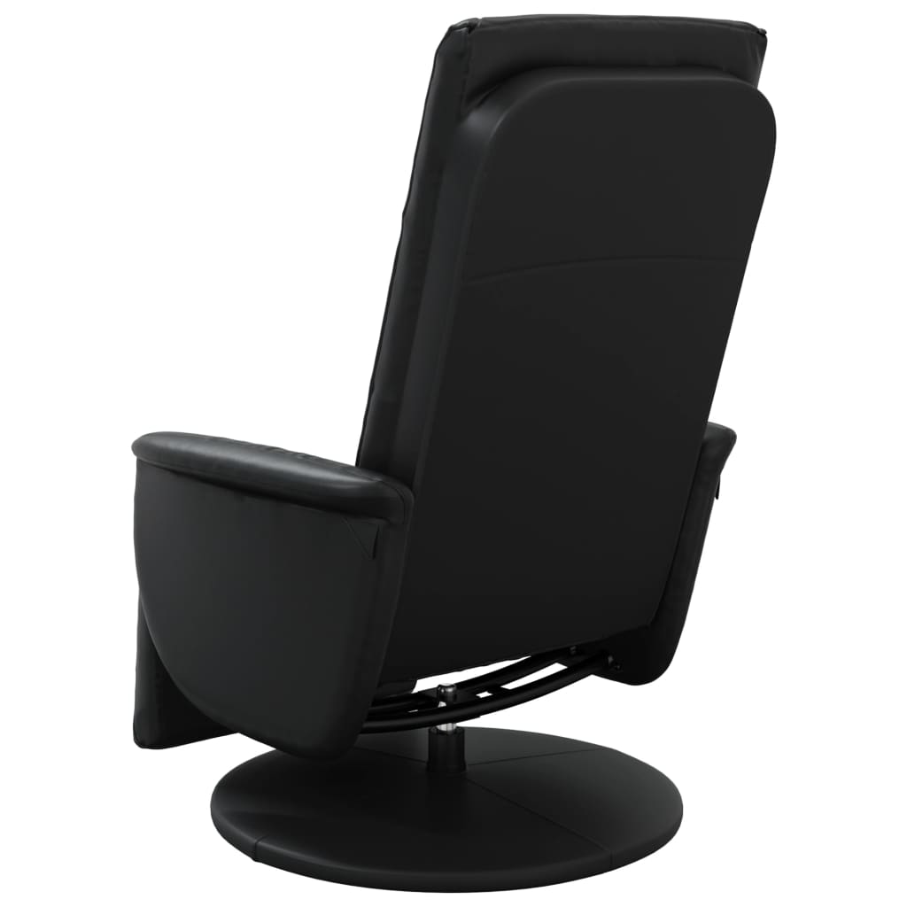 Fauteuil inclinable avec repose-pieds noir similicuir - XIOS