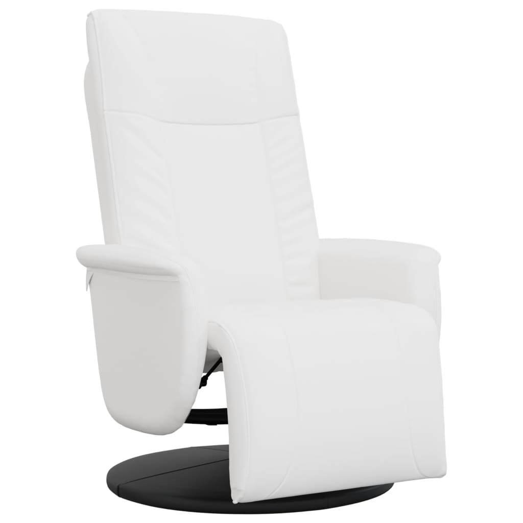 Fauteuil inclinable avec repose-pieds blanc similicuir - XIOS