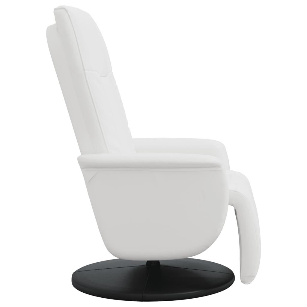 Fauteuil inclinable avec repose-pieds blanc similicuir - XIOS