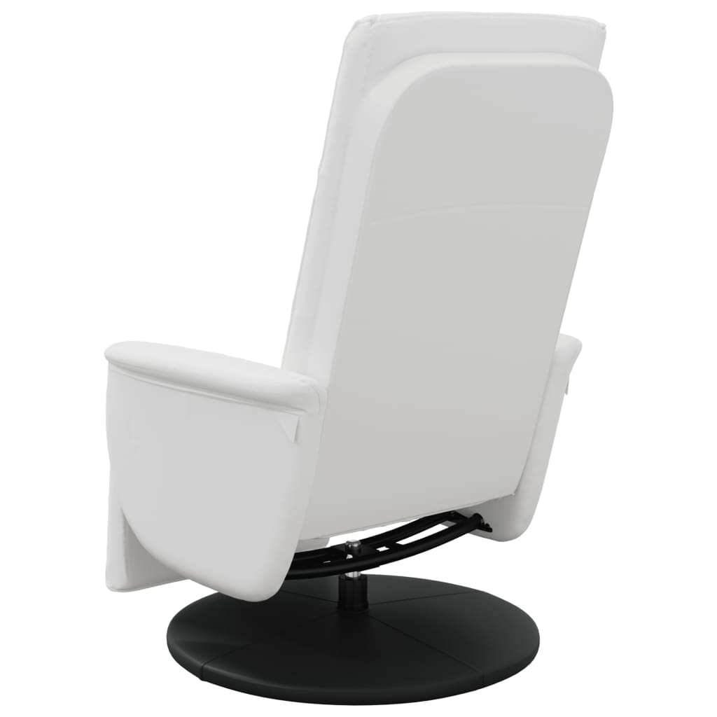 Fauteuil inclinable avec repose-pieds blanc similicuir - XIOS