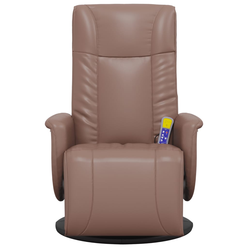 Fauteuil inclinable de massage repose-pieds marron similicuir - XIOS