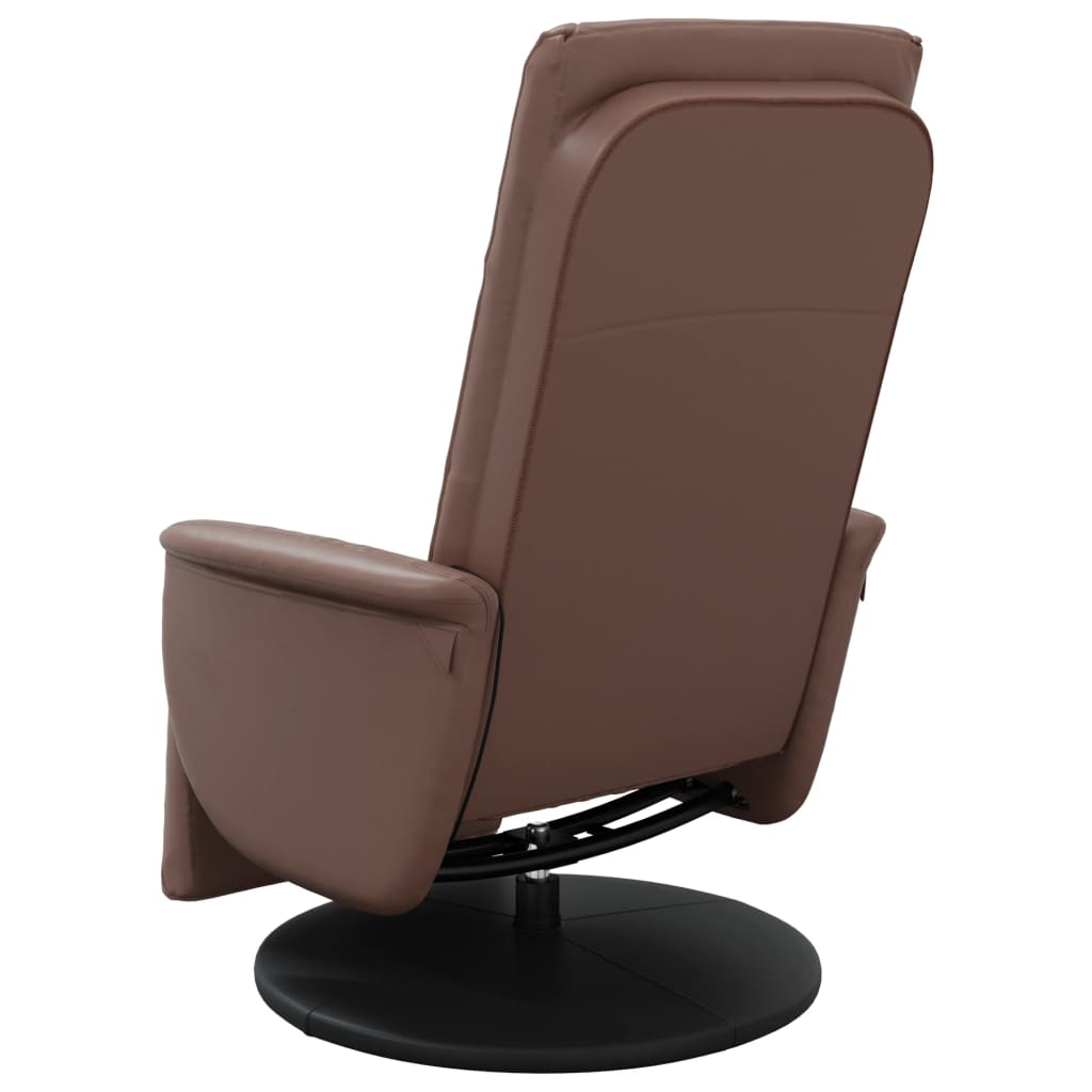 Fauteuil inclinable de massage repose-pieds marron similicuir - XIOS