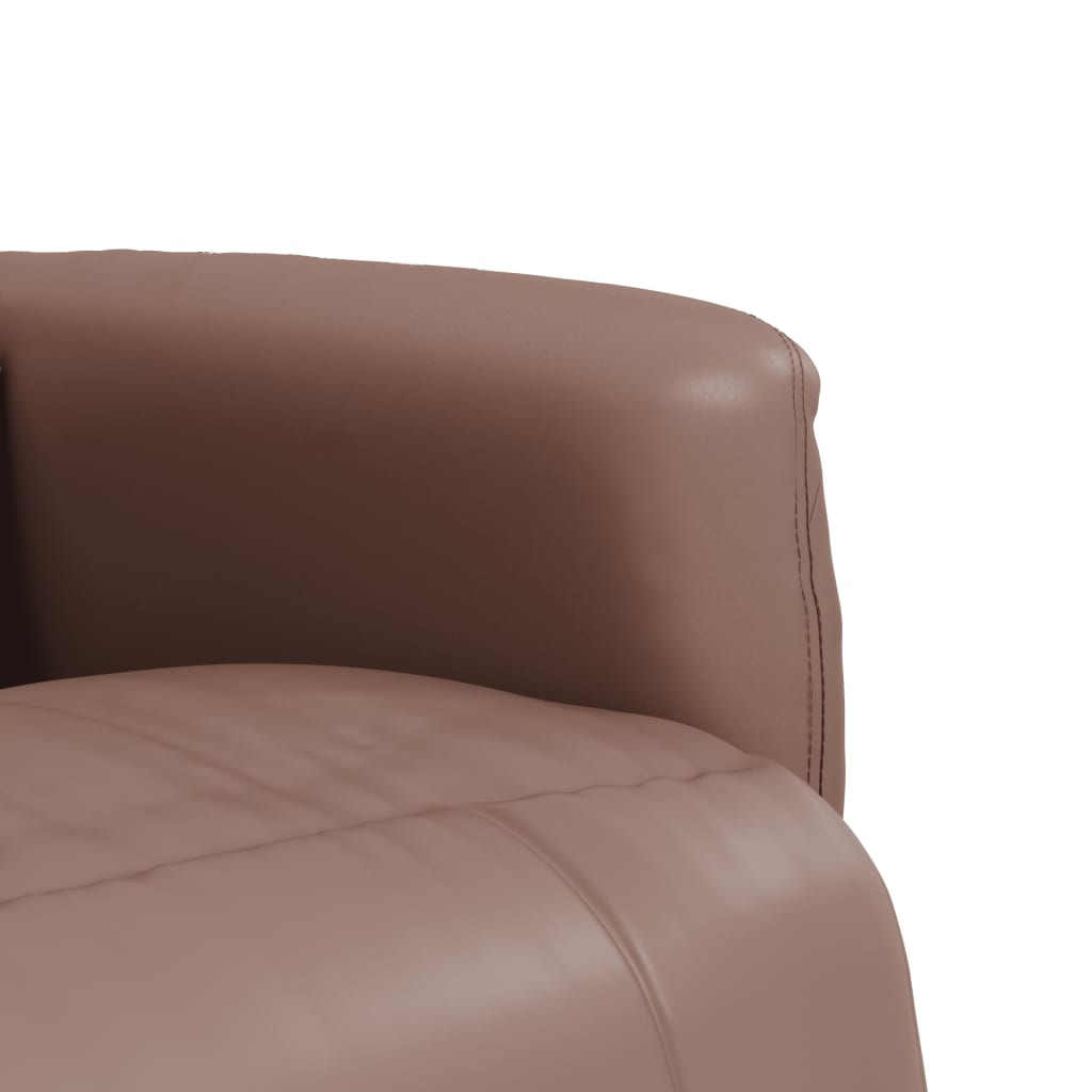 Fauteuil inclinable de massage repose-pieds marron similicuir - XIOS