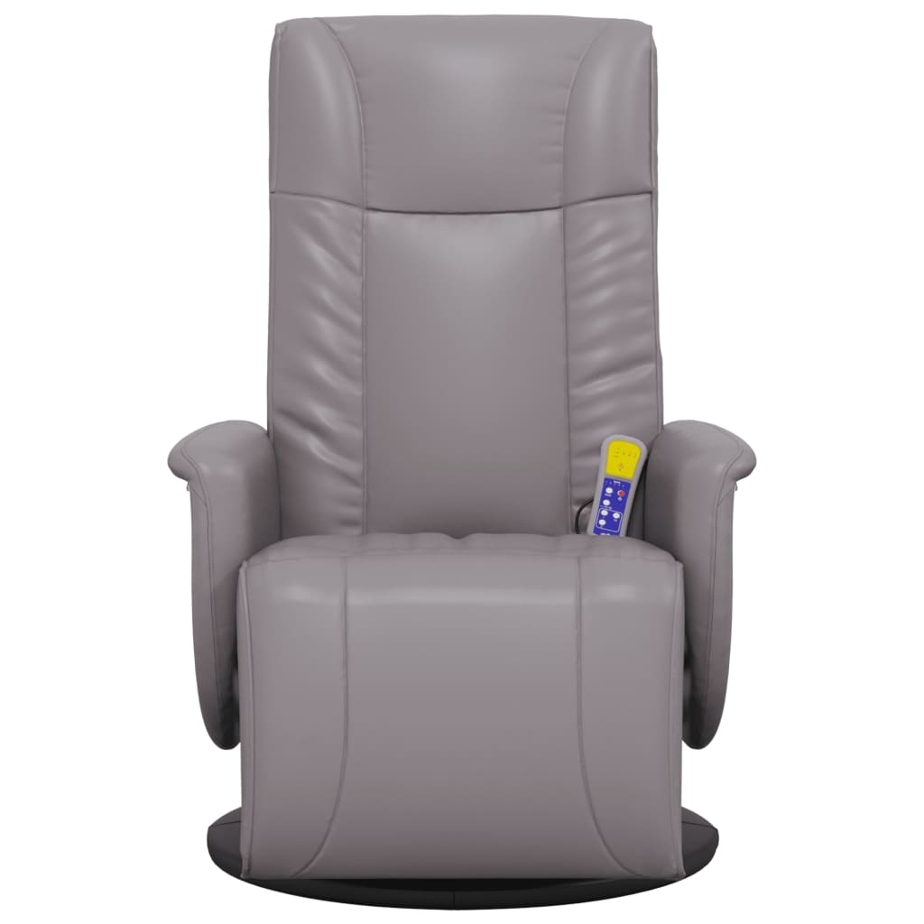 Fauteuil inclinable de massage repose-pieds gris similicuir - XIOS