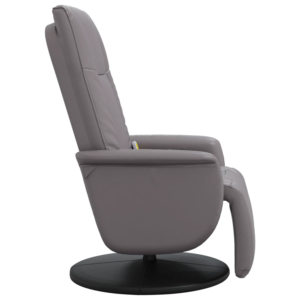 Fauteuil inclinable de massage repose-pieds gris similicuir - XIOS
