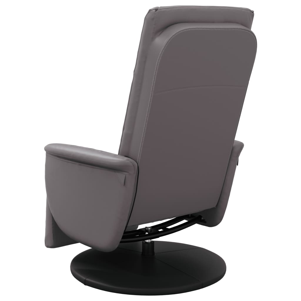 Fauteuil inclinable de massage repose-pieds gris similicuir - XIOS