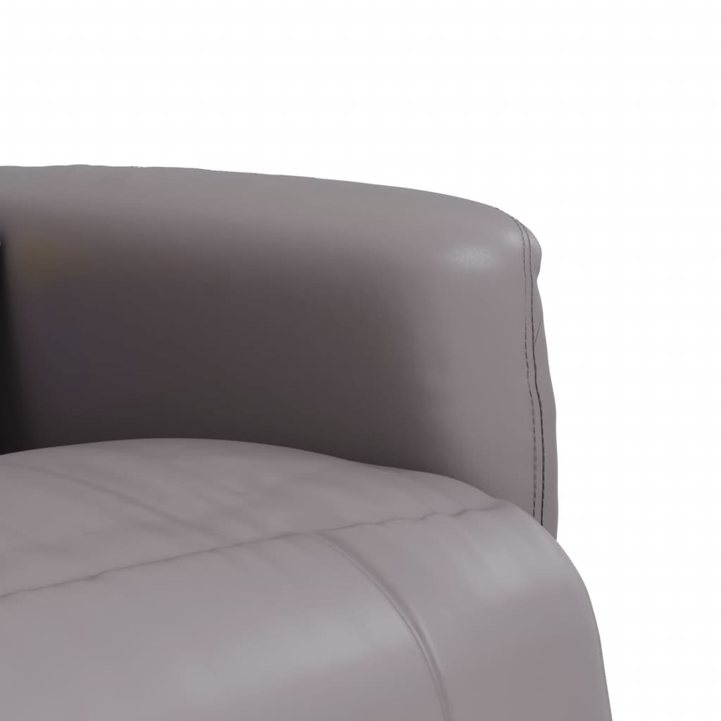 Fauteuil inclinable de massage repose-pieds gris similicuir - XIOS