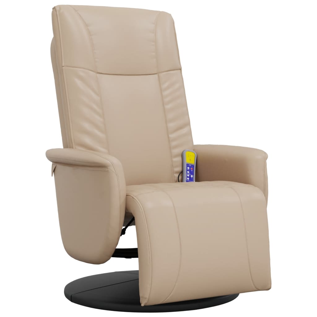 Fauteuil inclinable de massage repose-pieds cappuccino - XIOS