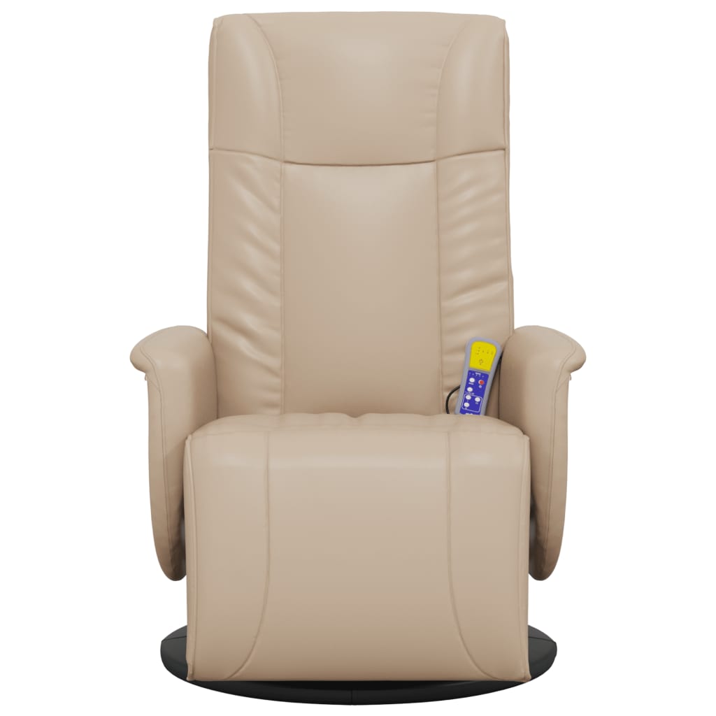 Fauteuil inclinable de massage repose-pieds cappuccino - XIOS