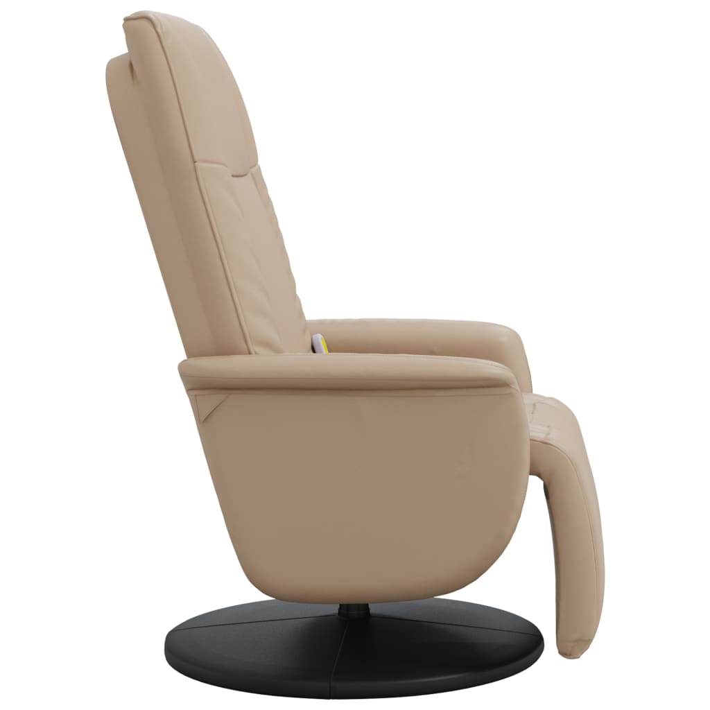 Fauteuil inclinable de massage repose-pieds cappuccino - XIOS