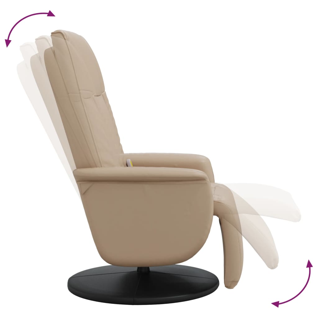 Fauteuil inclinable de massage repose-pieds cappuccino - XIOS