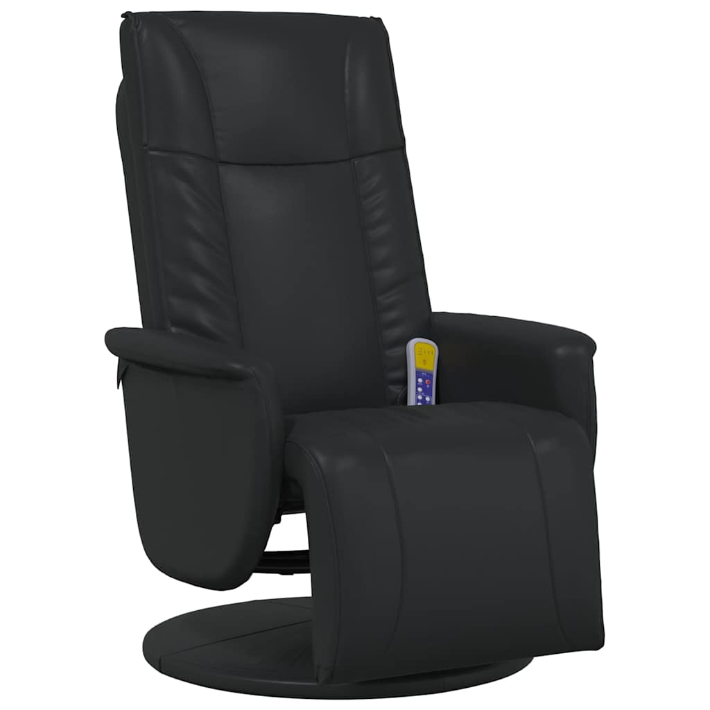 Fauteuil inclinable de massage repose-pieds noir similicuir - XIOS