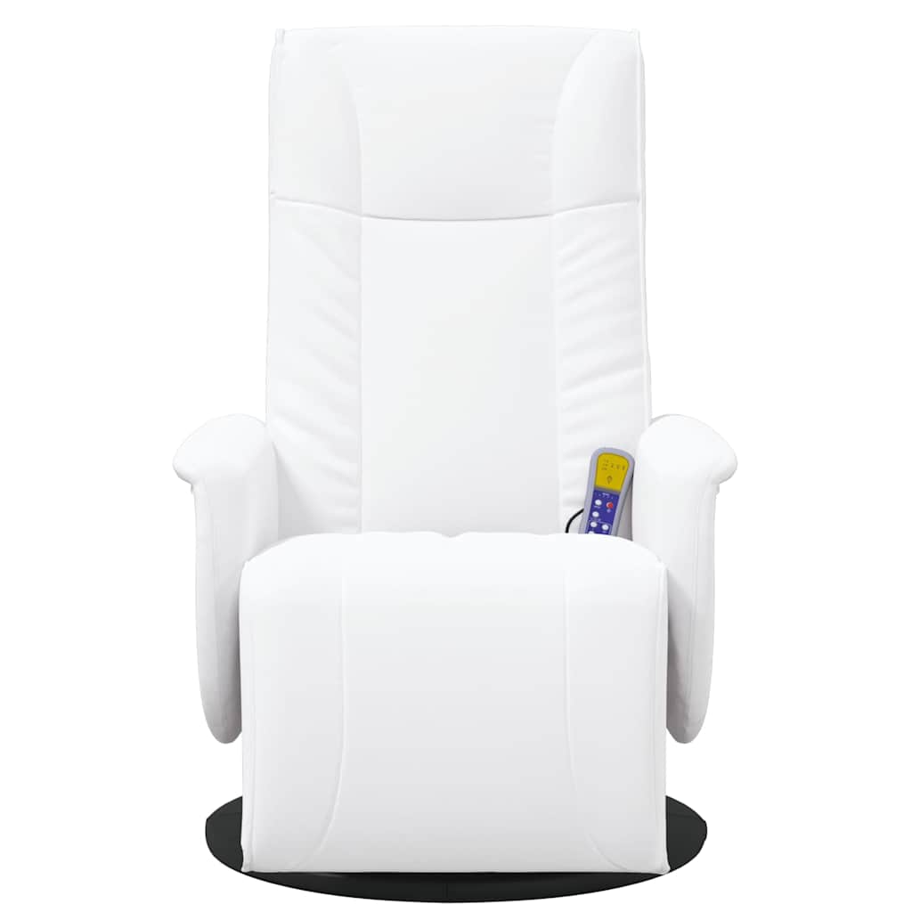 Fauteuil inclinable de massage repose-pieds blanc similicuir - XIOS
