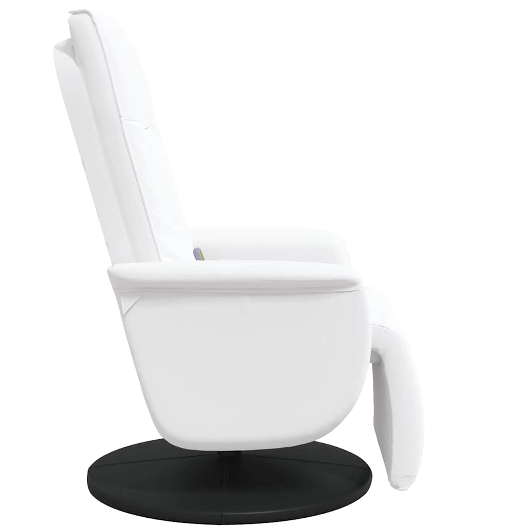 Fauteuil inclinable de massage repose-pieds blanc similicuir - XIOS