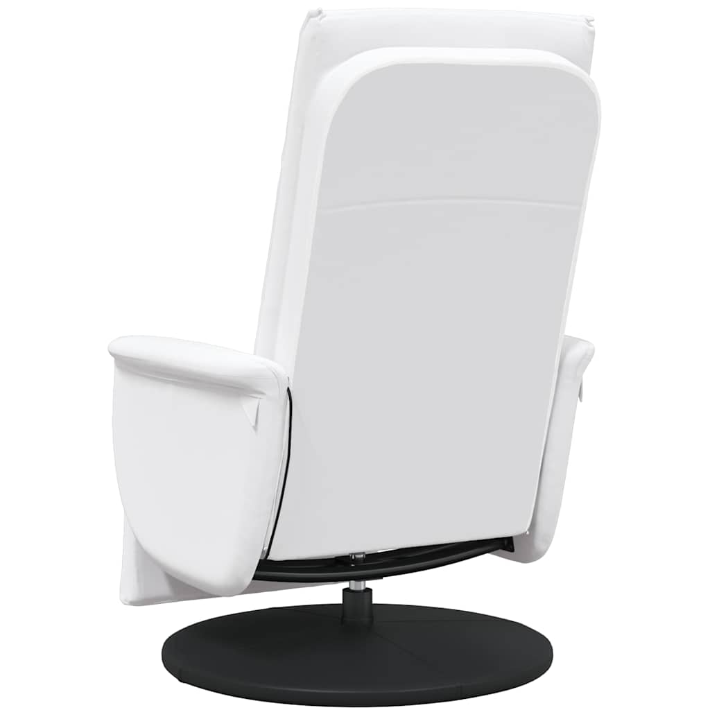 Fauteuil inclinable de massage repose-pieds blanc similicuir - XIOS