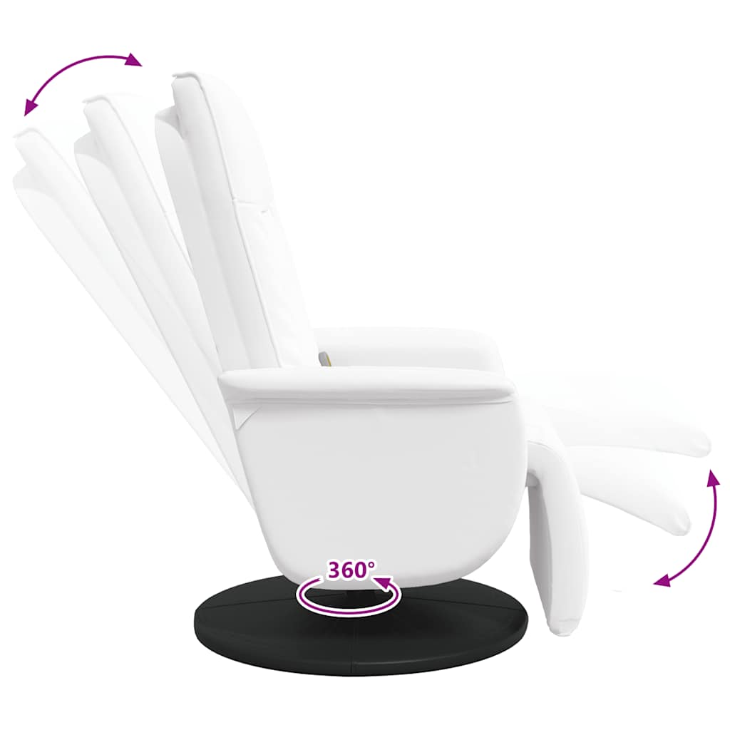 Fauteuil inclinable de massage repose-pieds blanc similicuir - XIOS