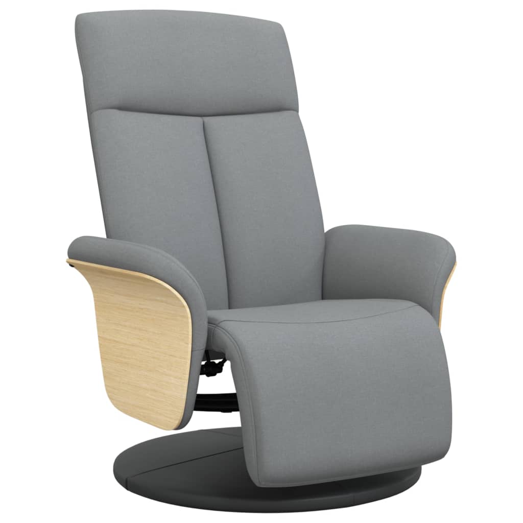 Fauteuil inclinable avec repose-pieds gris clair tissu - XIOS