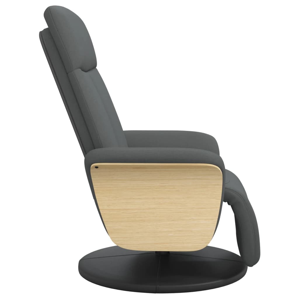 Fauteuil inclinable avec repose-pieds gris foncé tissu - XIOS