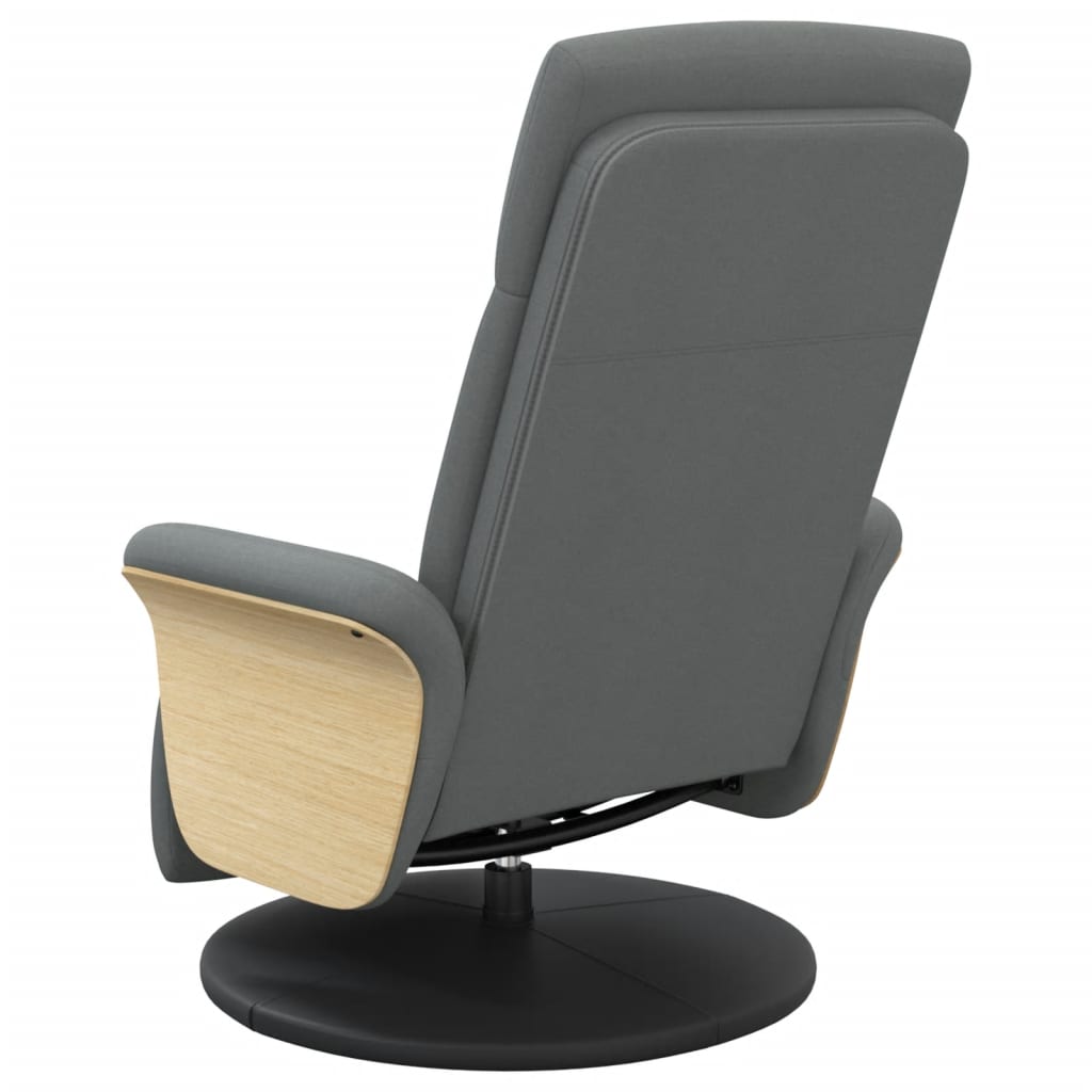 Fauteuil inclinable avec repose-pieds gris foncé tissu - XIOS
