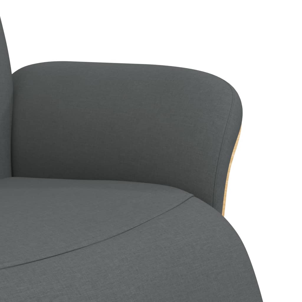 Fauteuil inclinable avec repose-pieds gris foncé tissu - XIOS