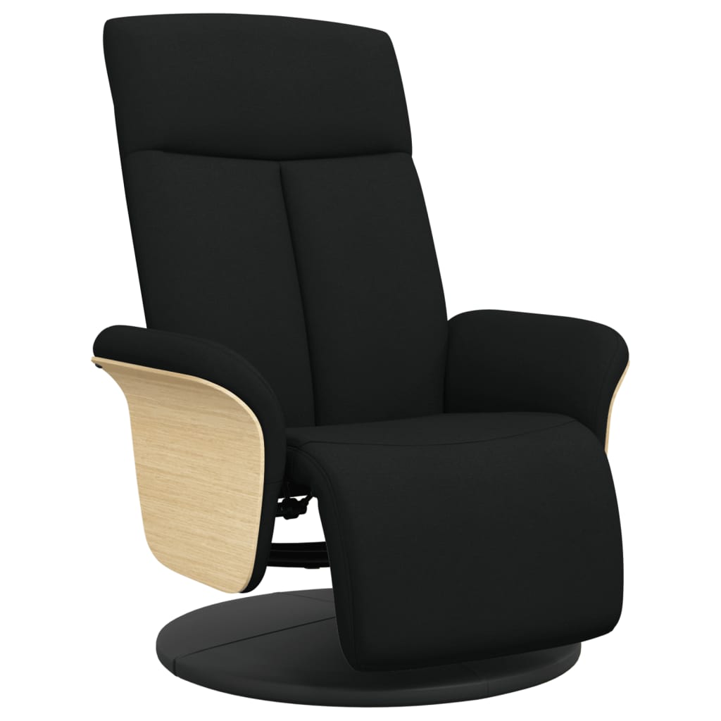 Fauteuil inclinable avec repose-pieds noir tissu - XIOS