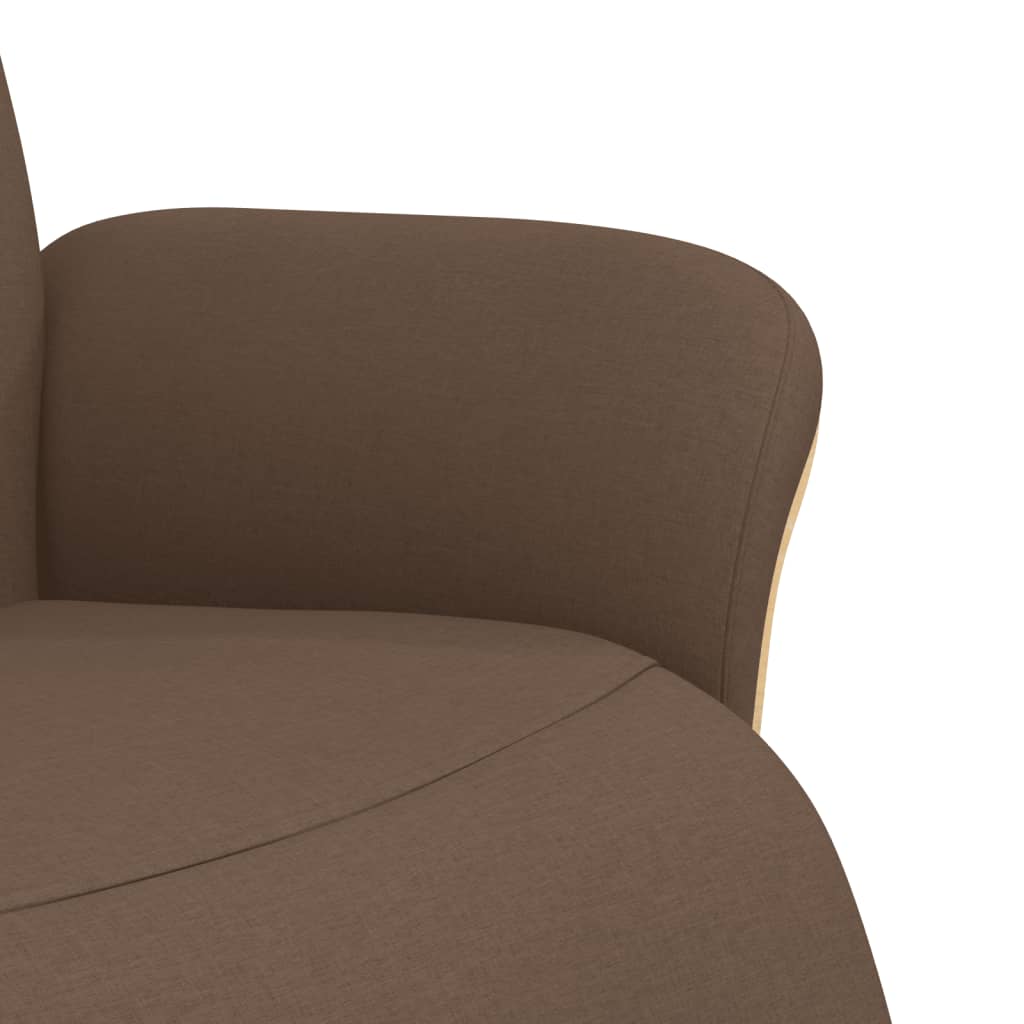Fauteuil inclinable avec repose-pieds marron tissu - XIOS