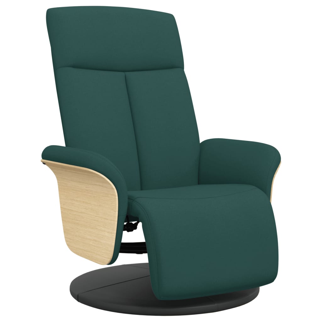 Fauteuil inclinable avec repose-pieds vert foncé tissu - XIOS
