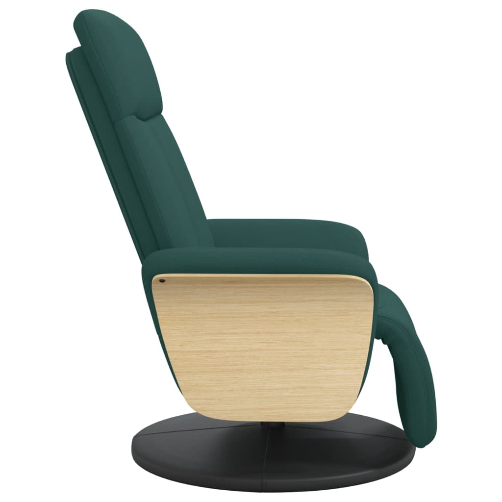 Fauteuil inclinable avec repose-pieds vert foncé tissu - XIOS