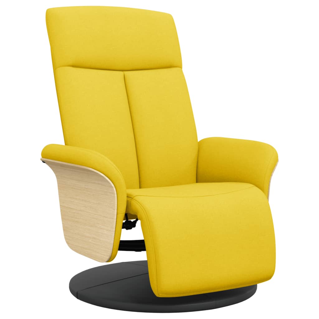 Fauteuil inclinable avec repose-pieds jaune clair tissu - XIOS