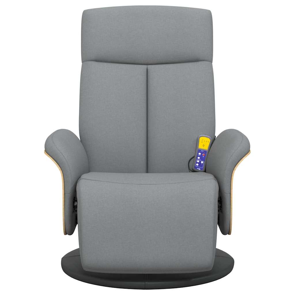 Fauteuil inclinable de massage et repose-pieds gris clair tissu - XIOS