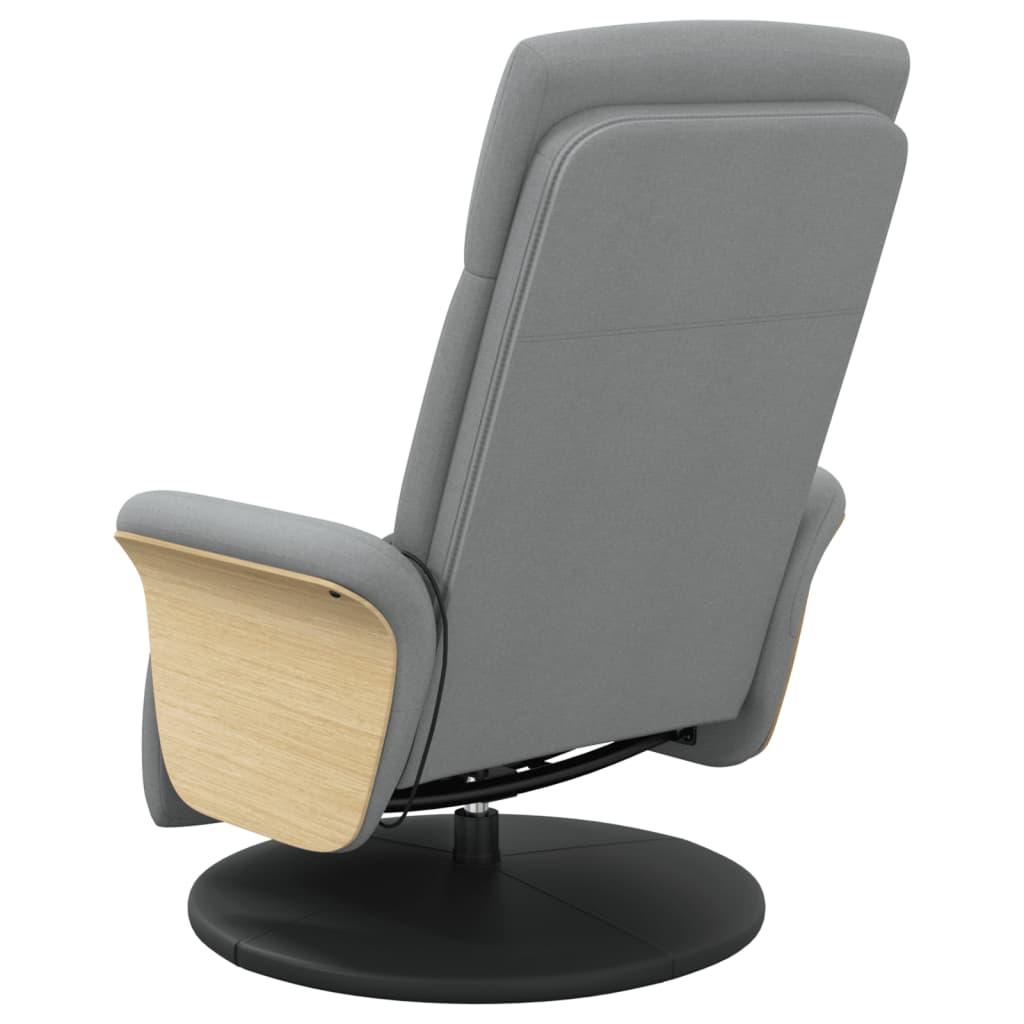 Fauteuil inclinable de massage et repose-pieds gris clair tissu - XIOS