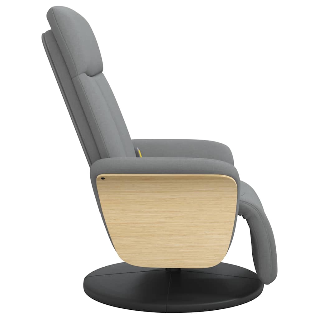Fauteuil inclinable de massage et repose-pieds gris clair tissu - XIOS