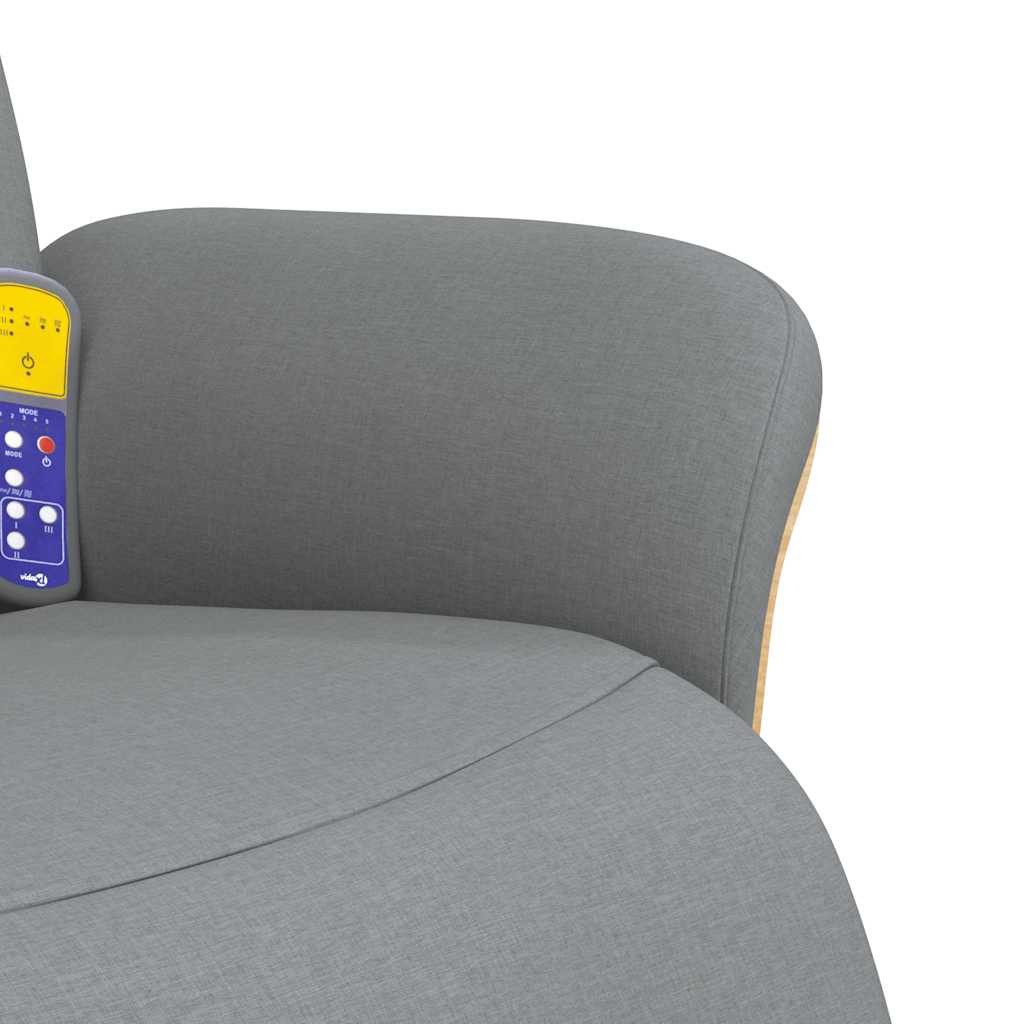 Fauteuil inclinable de massage et repose-pieds gris clair tissu - XIOS