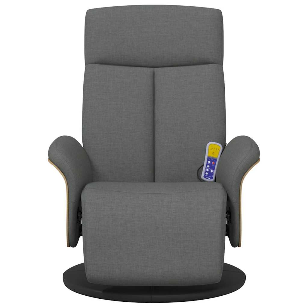 Fauteuil inclinable de massage et repose-pieds gris foncé tissu - XIOS