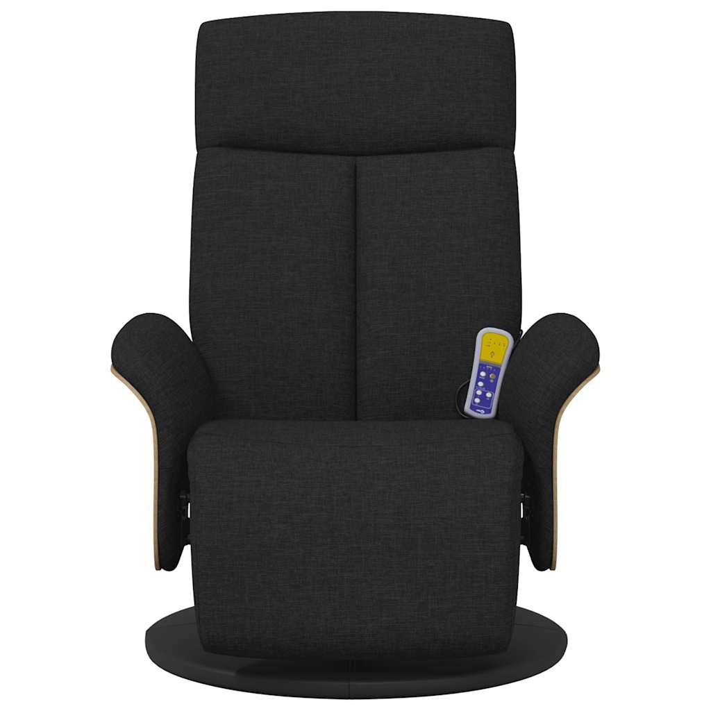 Fauteuil inclinable de massage avec repose-pieds noir tissu - XIOS